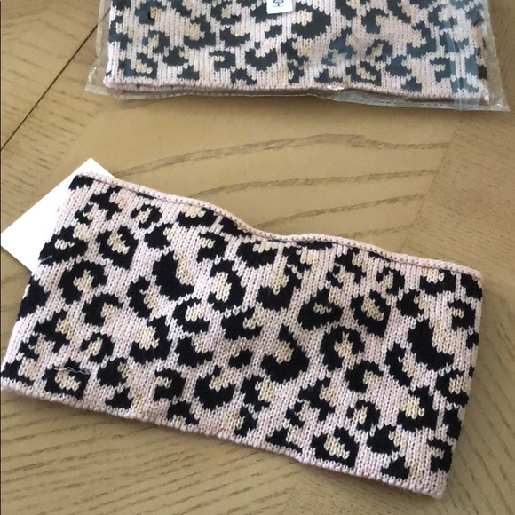 Knit leopard pink & black headband - Picture 5 of 5